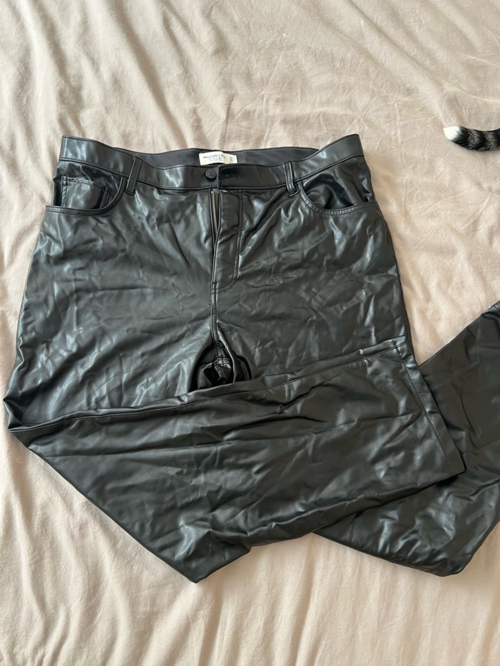 Abercrombie & Fitch Black Faux Leather Slim Pants